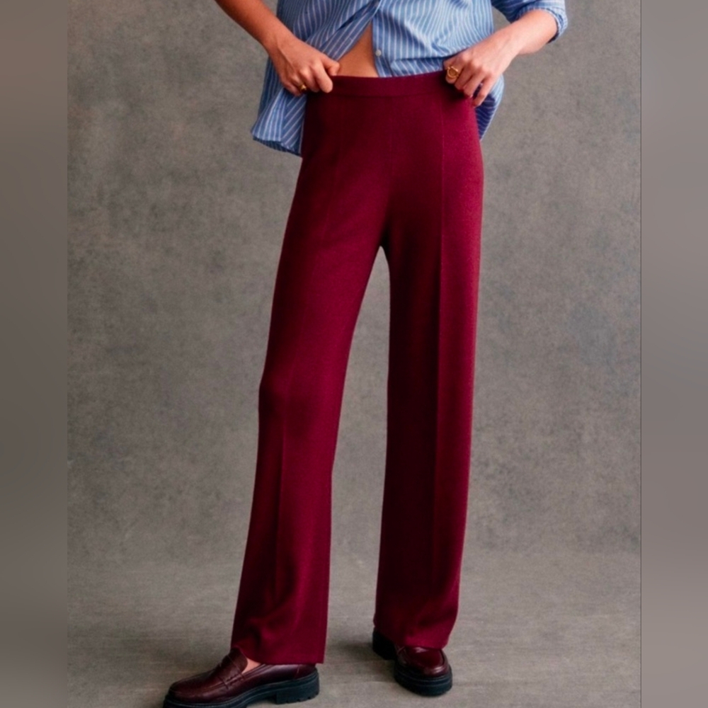Sezane Matthew Trousers Burgundy